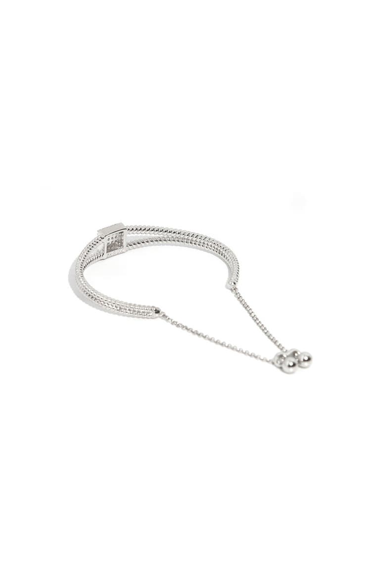 Twist Square White Bracelet, Alternate, color, White Gold