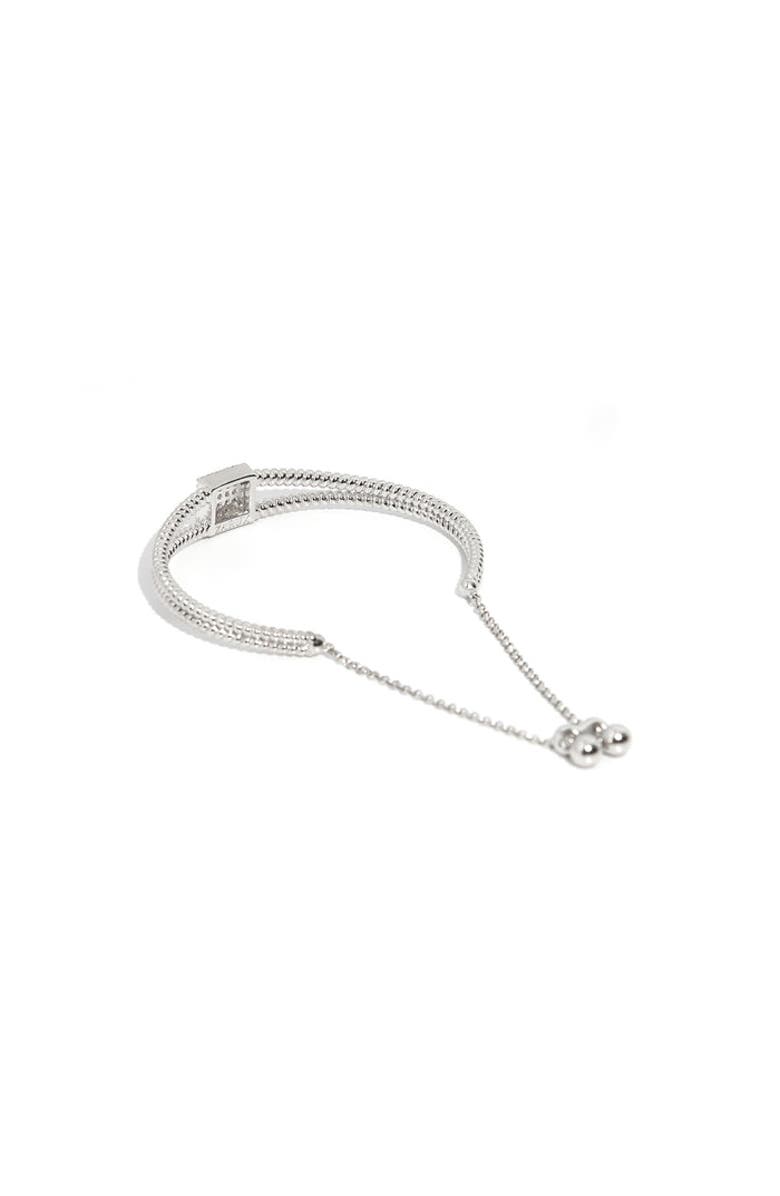 ZARUX Twist Square White Bracelet, Alternate, color, White Gold