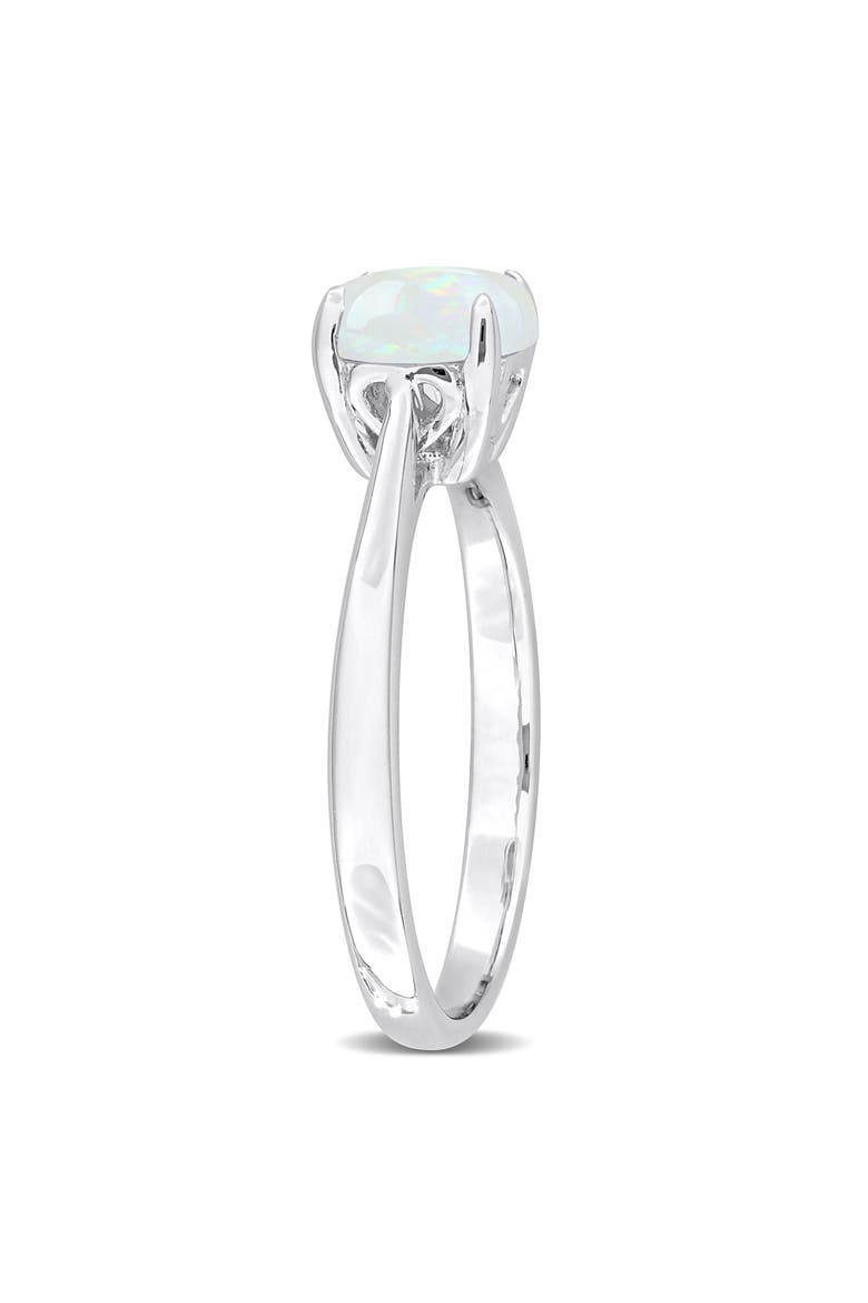 Sterling Silver Opal Solitaire Engagement Ring, Alternate, color, WHITE