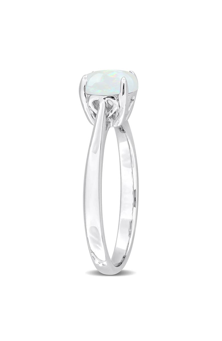 DELMAR Sterling Silver Opal Solitaire Engagement Ring, Alternate, color, White