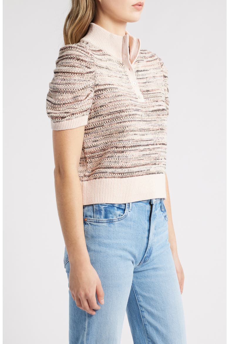 Shelby Stripes Ombré Cotton Polo Sweater, Alternate, color, SAND DOLLAR MULTI