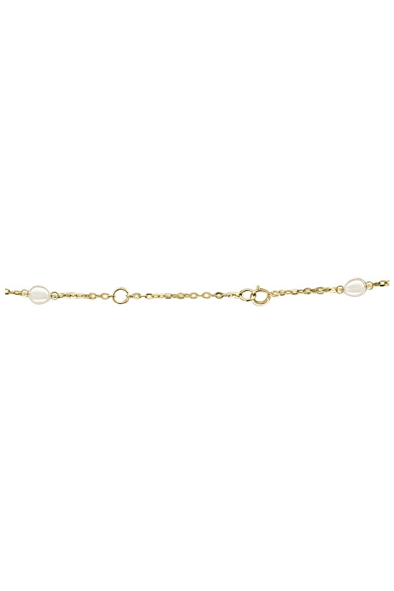 14K Yellow Gold Cultured Freshwater Pearl & Quatrefoil Station Chain Necklace, Alternate, color, WHITE
