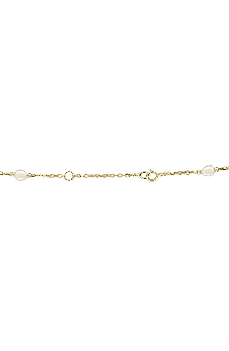 EFFY 14K Yellow Gold Cultured Freshwater Pearl & Quatrefoil Station Chain Necklace, Alternate, color, White