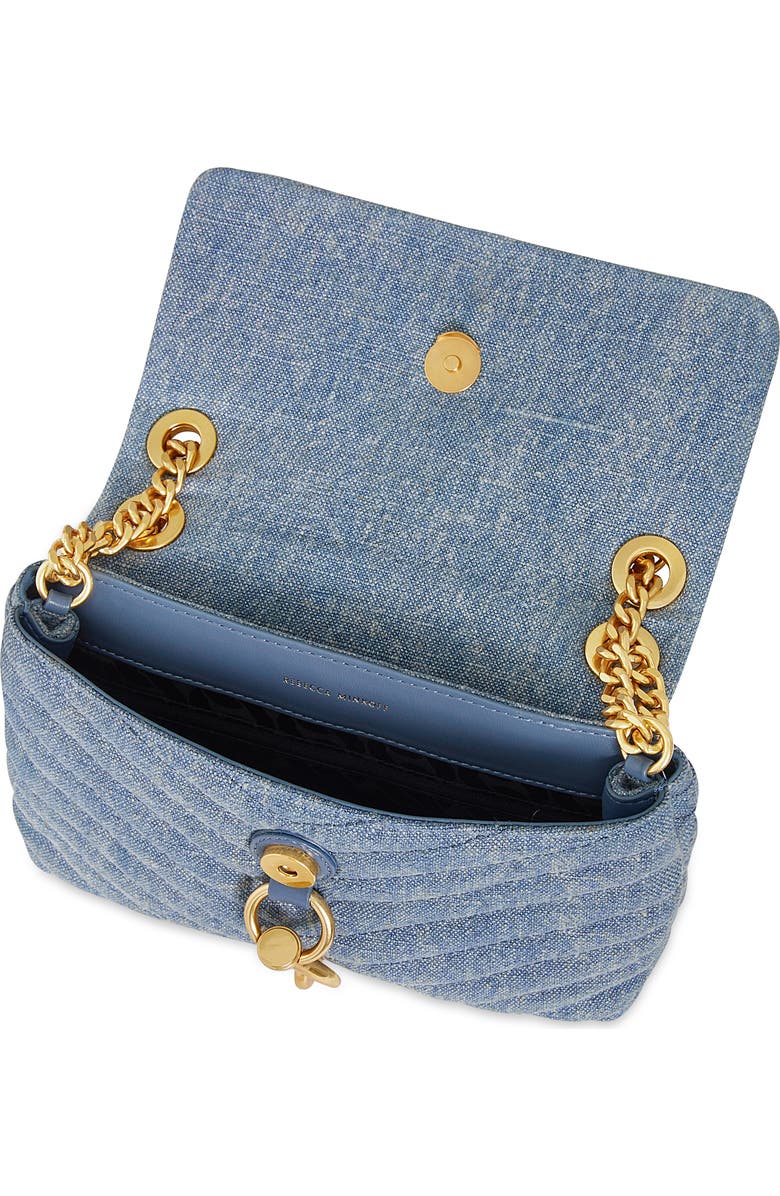 Rebecca Minkoff Edie Quilted Denim Convertible Crossbody Bag, Alternate, color,