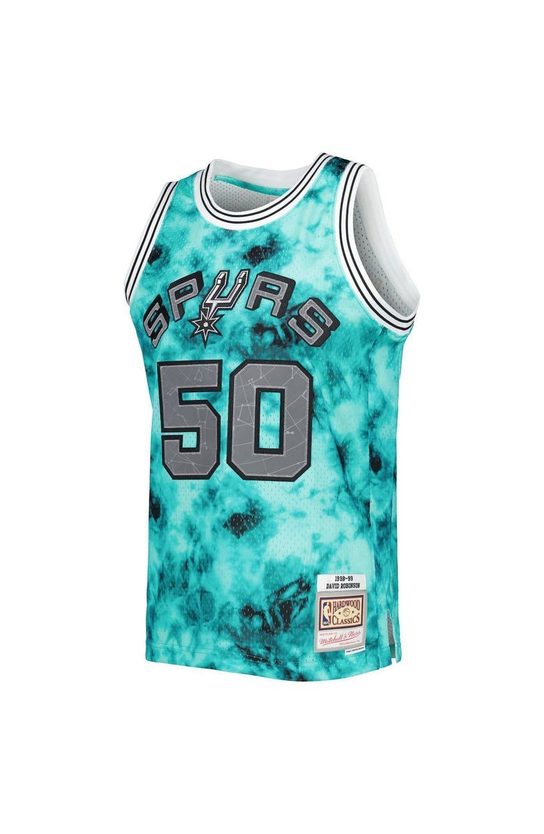 Mitchell & Ness Men's Mitchell & Ness David Robinson Teal San Antonio Spurs 1998/99 Galaxy Swingman Jersey, Alternate, color,