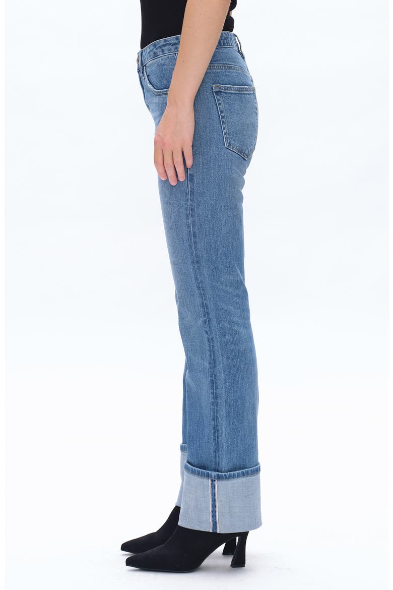 Yoyo Deep Cuff Straight Jeans, Alternate, color, ISLAND