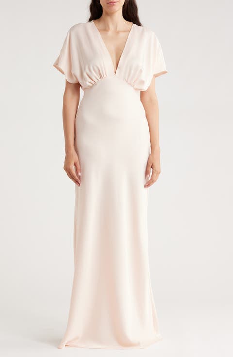 Paige Dolman Sleeve Satin Dress