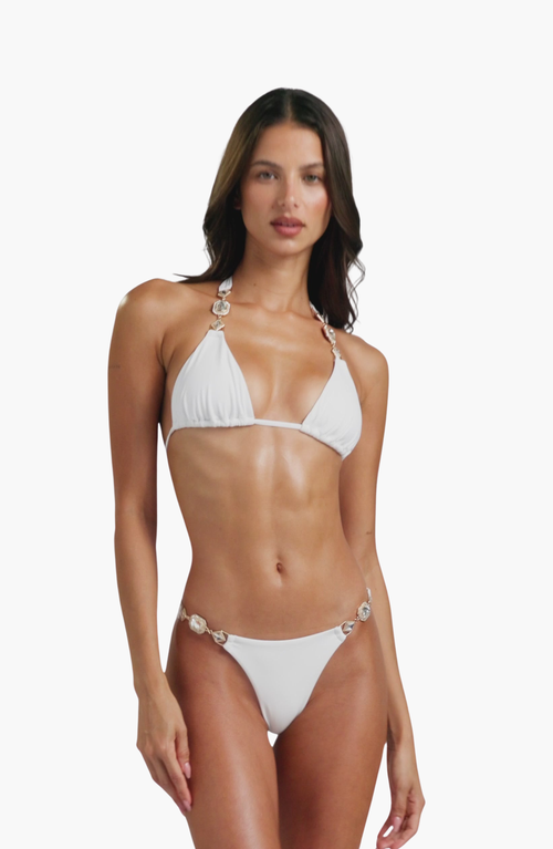 Beach Bunny Swimwear Raja Skimpy Bottom In White