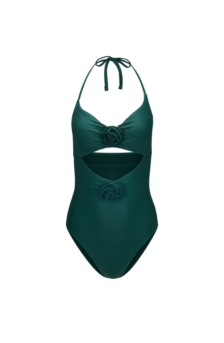 Adore Me Zola Swimwear One Piece Swimsuit, Alternate, color, Dark Green