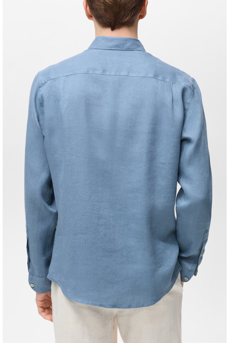 Regular Fit Linen Button-Up Shirt, Alternate, color, CHINA BLUE