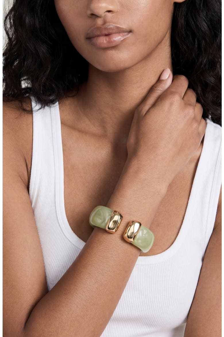 Carved Relic Cuff, Alternate, color, OLIVE