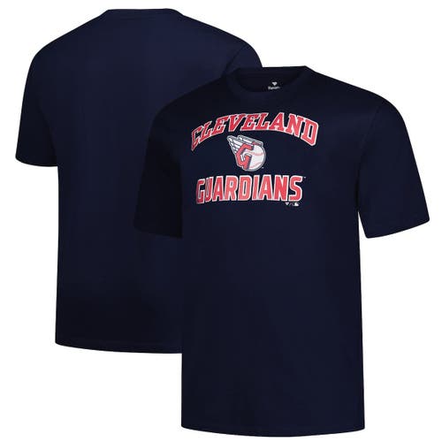 Profile Navy Cleveland Guardians Big & Tall Heart & Soul T-shirt
