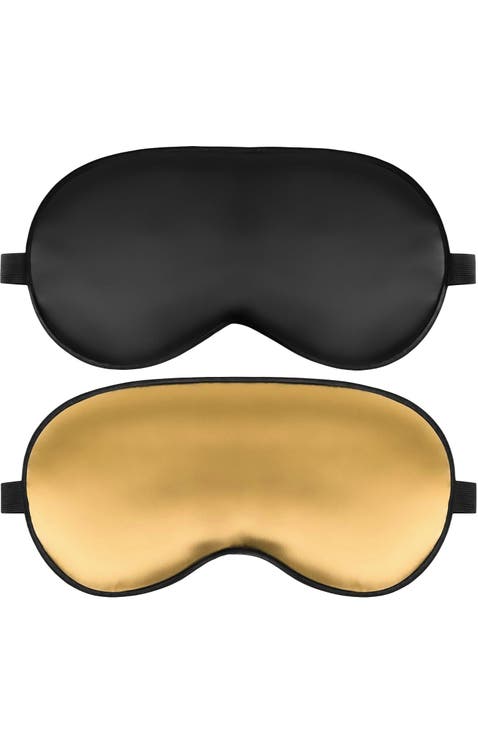 2 Pcs Silk Elastic Band Sleep Eye Mask Set