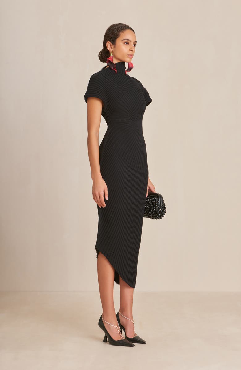 Cult Gaia Chrysta Turtleneck Rib Midi Sweater Dress, Alternate, color, 