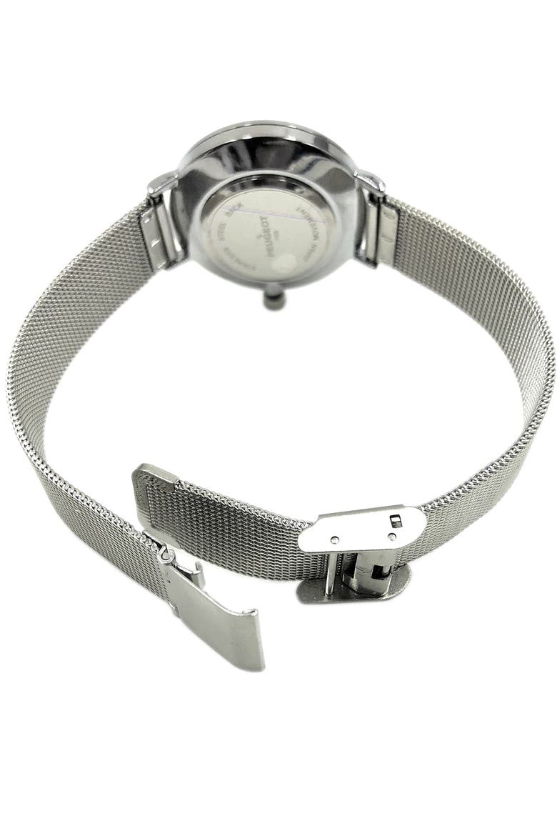 Sleek Stainless Steel Mesh Watch- 30MM, Alternate, color, Blue