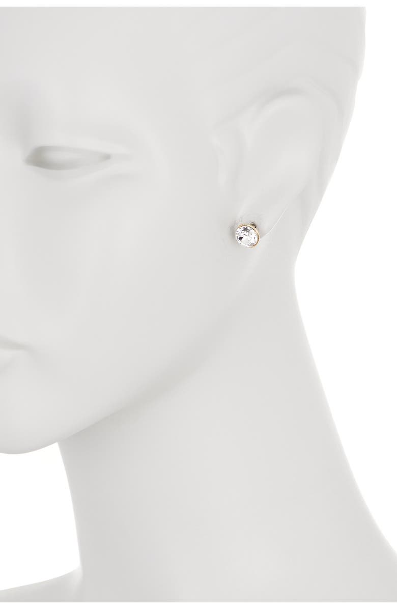 CANDELA JEWELRY 10K Yellow Gold 8mm Crystal Stud Earrings, Alternate, color,