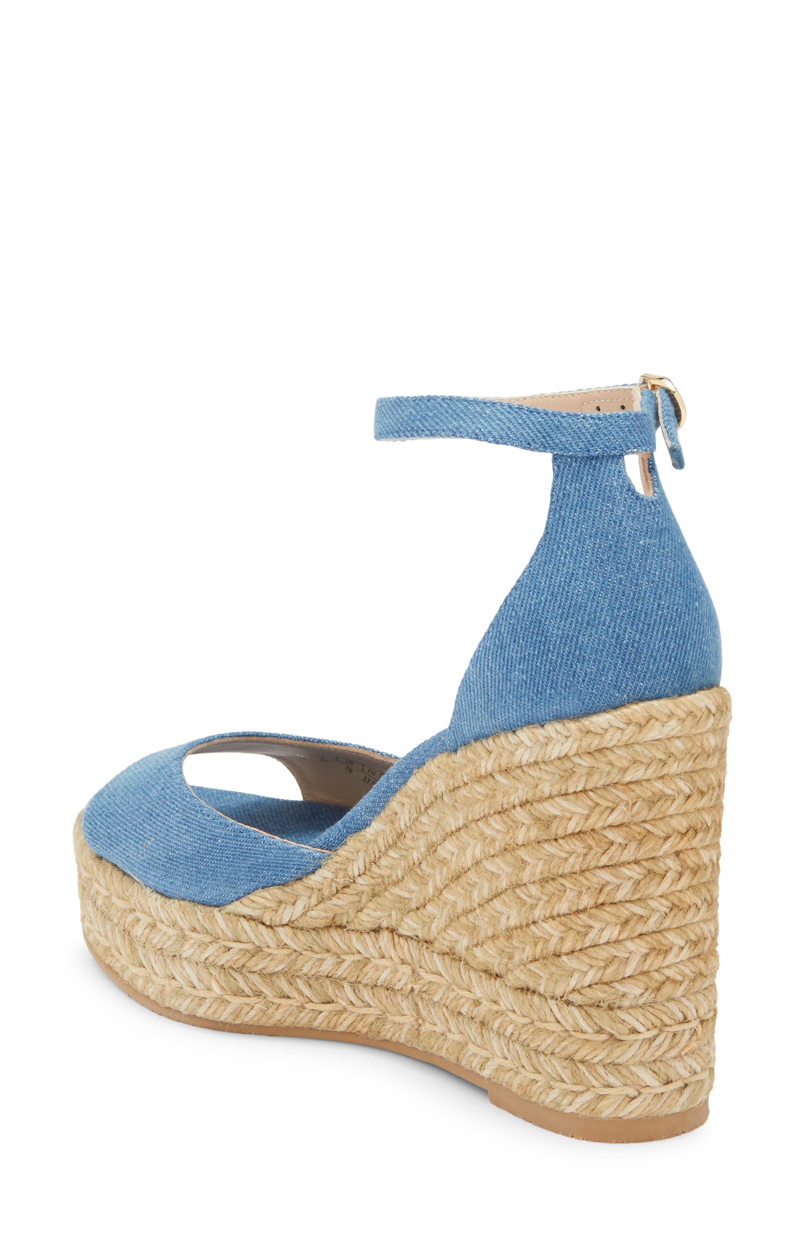 Stuart Weitzman Nudistcurve Wedge Sandal, Alternate, color, Washed