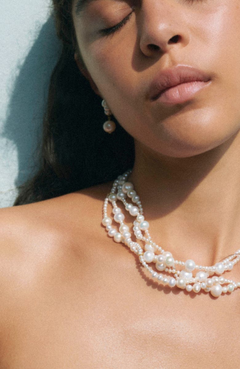 COMPLETEDWORKS Freshwater Pearl Drop Earrings, Alternate, color, 18Ct Gold Plated