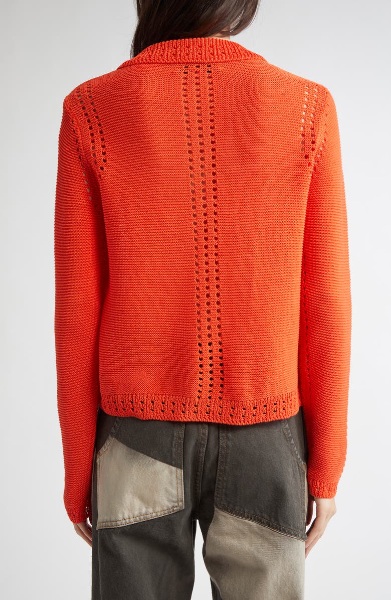 Eckhaus Latta Sol Pointelle Cotton Cardigan, Alternate, color, 