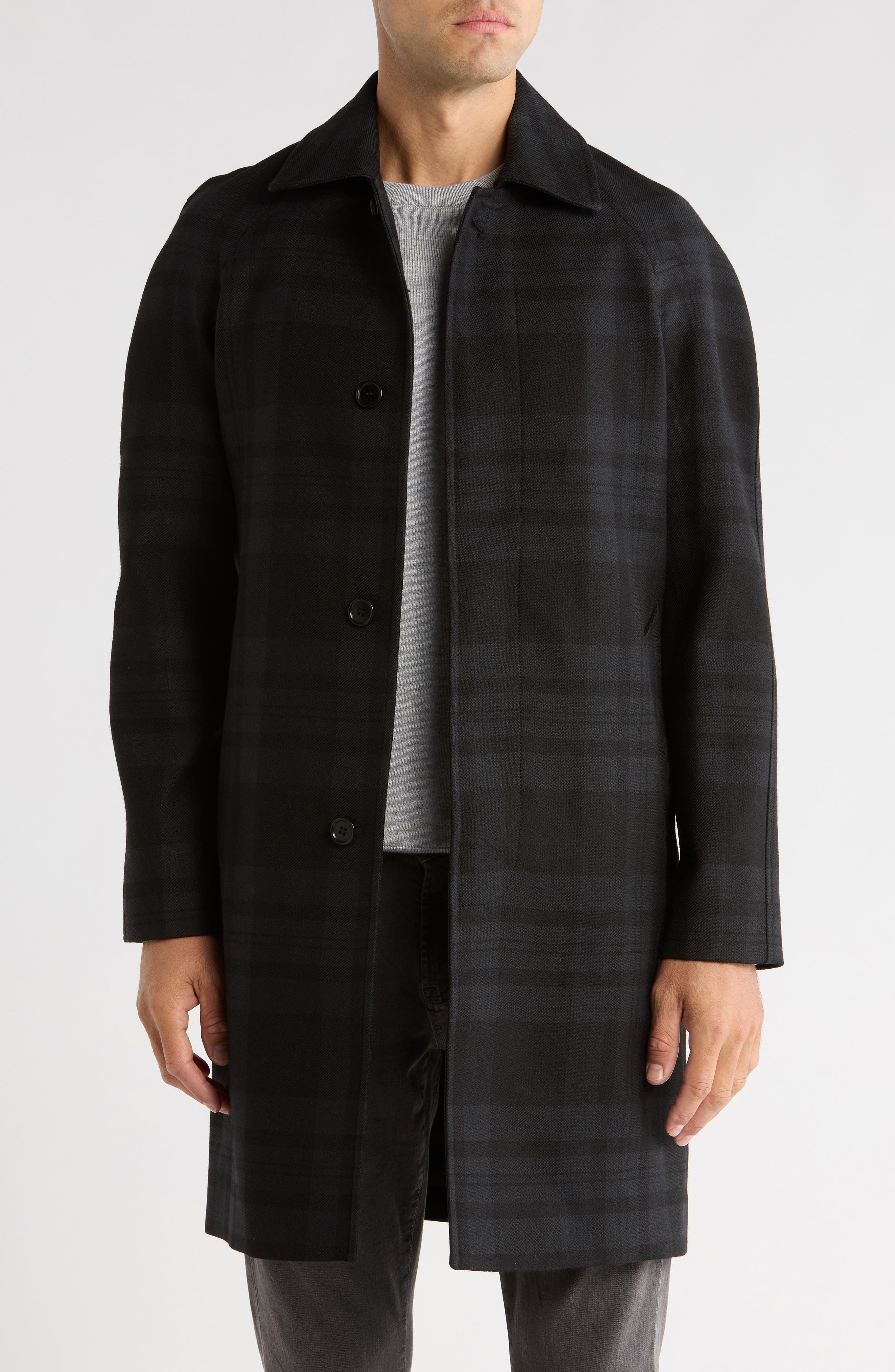AllSaints Marton Plaid Wool Coat