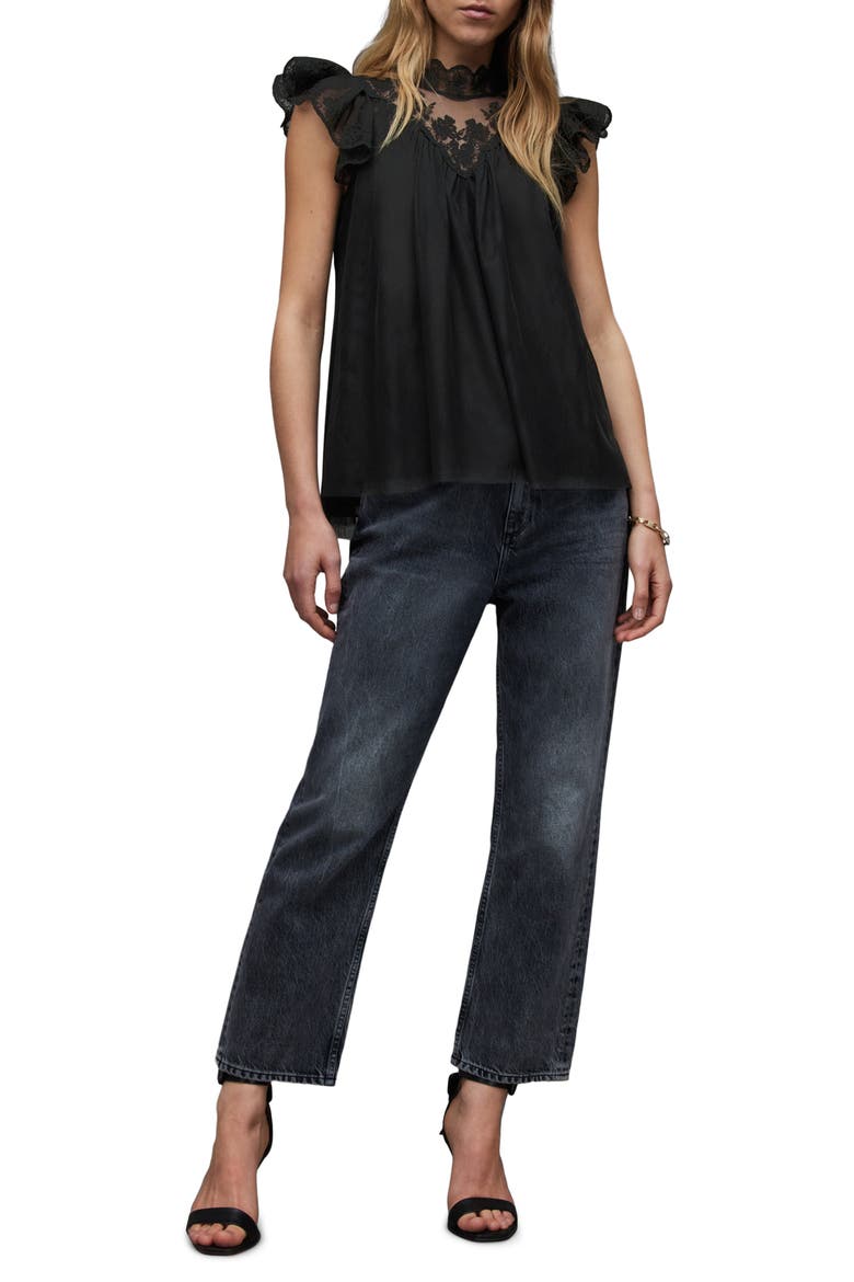 Azura Lace Top, Alternate, color, BLACK