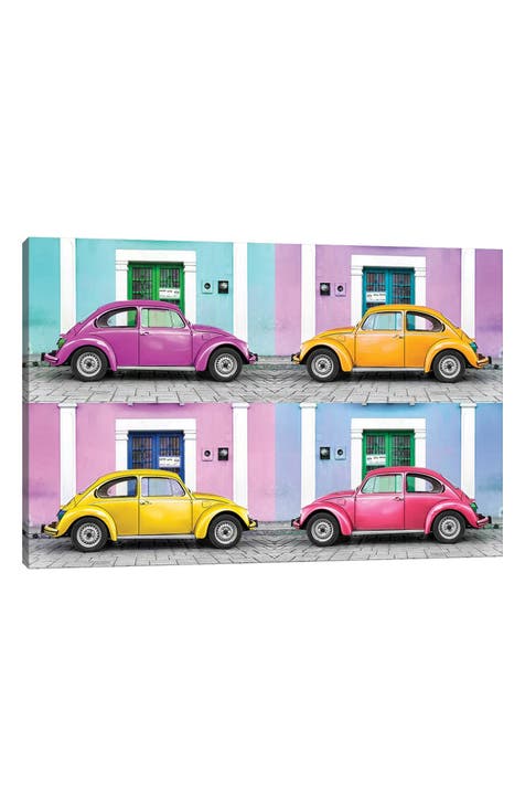 Four VW Beetle Cars II by Philippe Hungonnard Canvas Wall Art