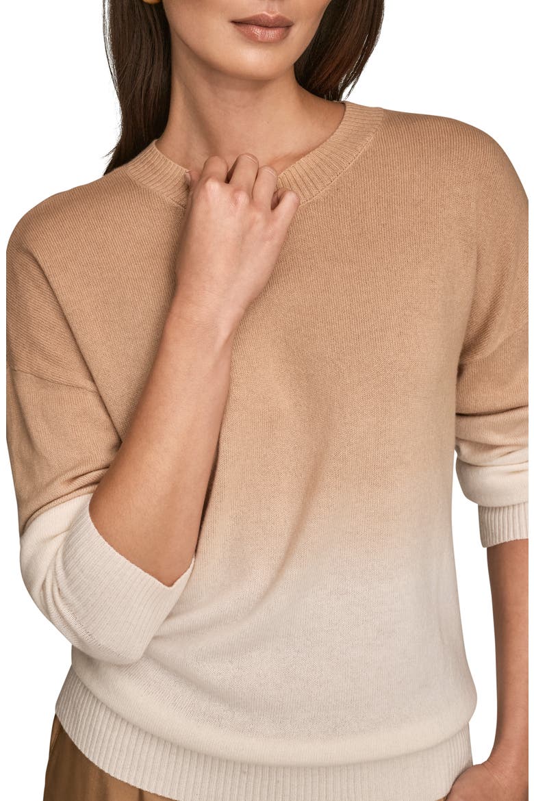 Ombré Crewneck Sweater, Alternate, color, CREAM/ FAWN