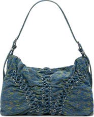 Desigual Lace-Up Denim Shoulder Bag