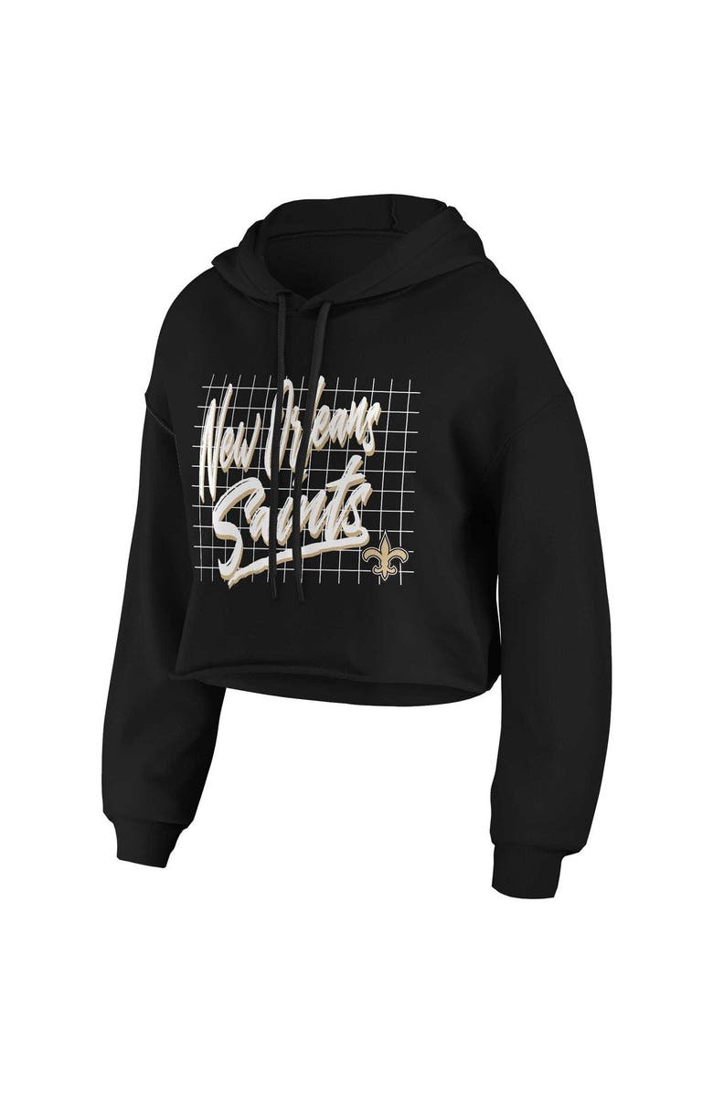 WEAR by Erin Andrews Women's WEAR by Erin Andrews Black New Orleans Saints Domestic Cropped Pullover Hoodie, Alternate, color, Black