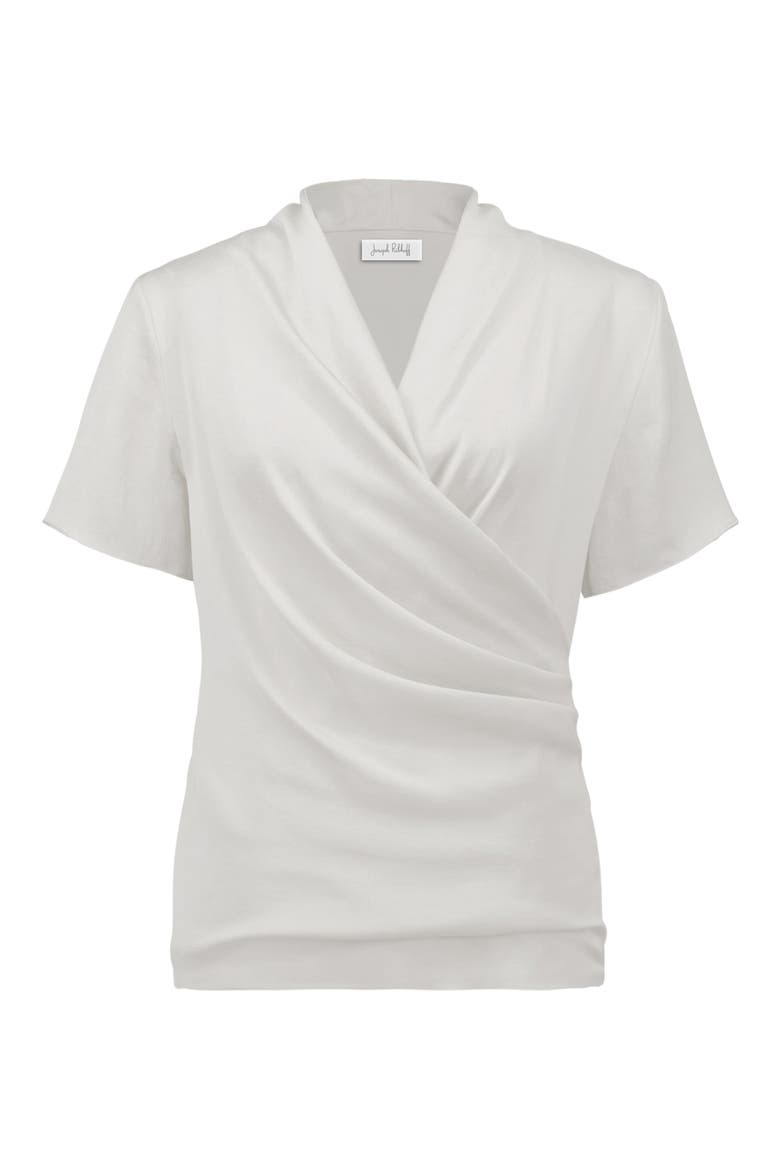 Hammered Satin Draped Surplice Top, Alternate, color, WINTER WHITE