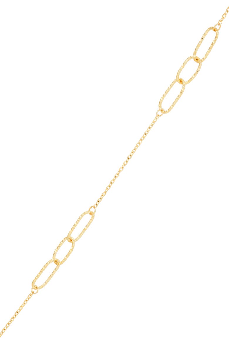 Frankie & Zoe Paper Clip Station Chain Necklace, Alternate, color, Yellow Gold