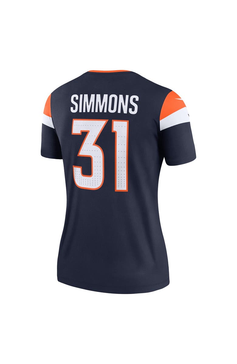 Nike Women's Nike Justin Simmons  Navy Denver Broncos Alternate Legend Player Performance Top, Alternate, color, 