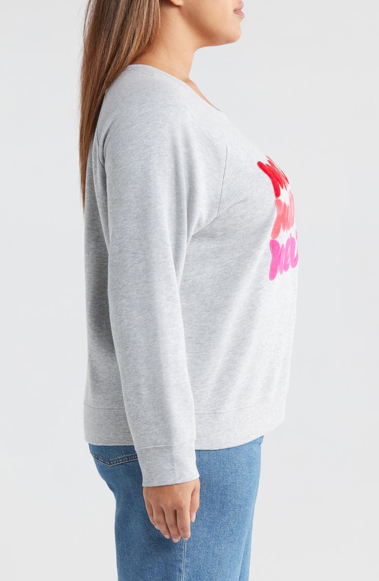 Caslon<sup>®</sup> Merry Appliqué Sweatshirt, Alternate, color, Grey Heather Merry Graphic