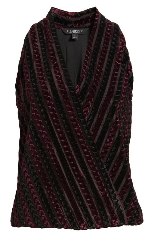 Liverpool Los Angeles Sleeveless Surplice Velvet Top In Red