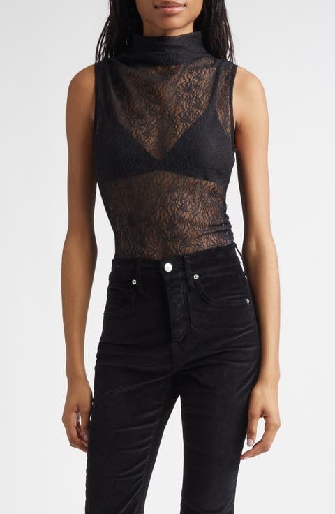 Mylie Lace Mock Neck Sleeveless Top