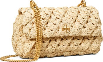 Kira Woven Raffia Convertible Shoulder Bag