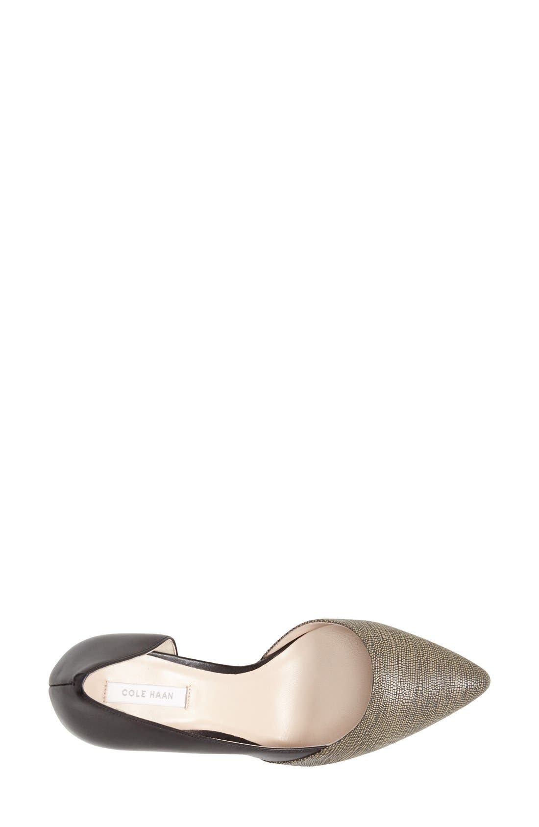 'Highline' Half d'Orsay Pump, Alternate, color, BLACK/ CASHEW PRINT LEATHER