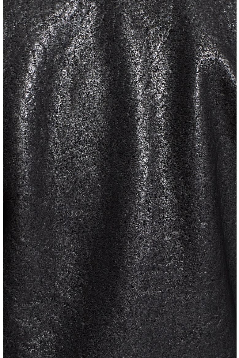 'Lazer Classic' Leather Moto Jacket, Alternate, color, BLACK