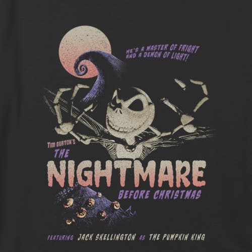 The Nightmare Before Christmas Girl's Jack Master Of Fright Graphic T-shirt In Black