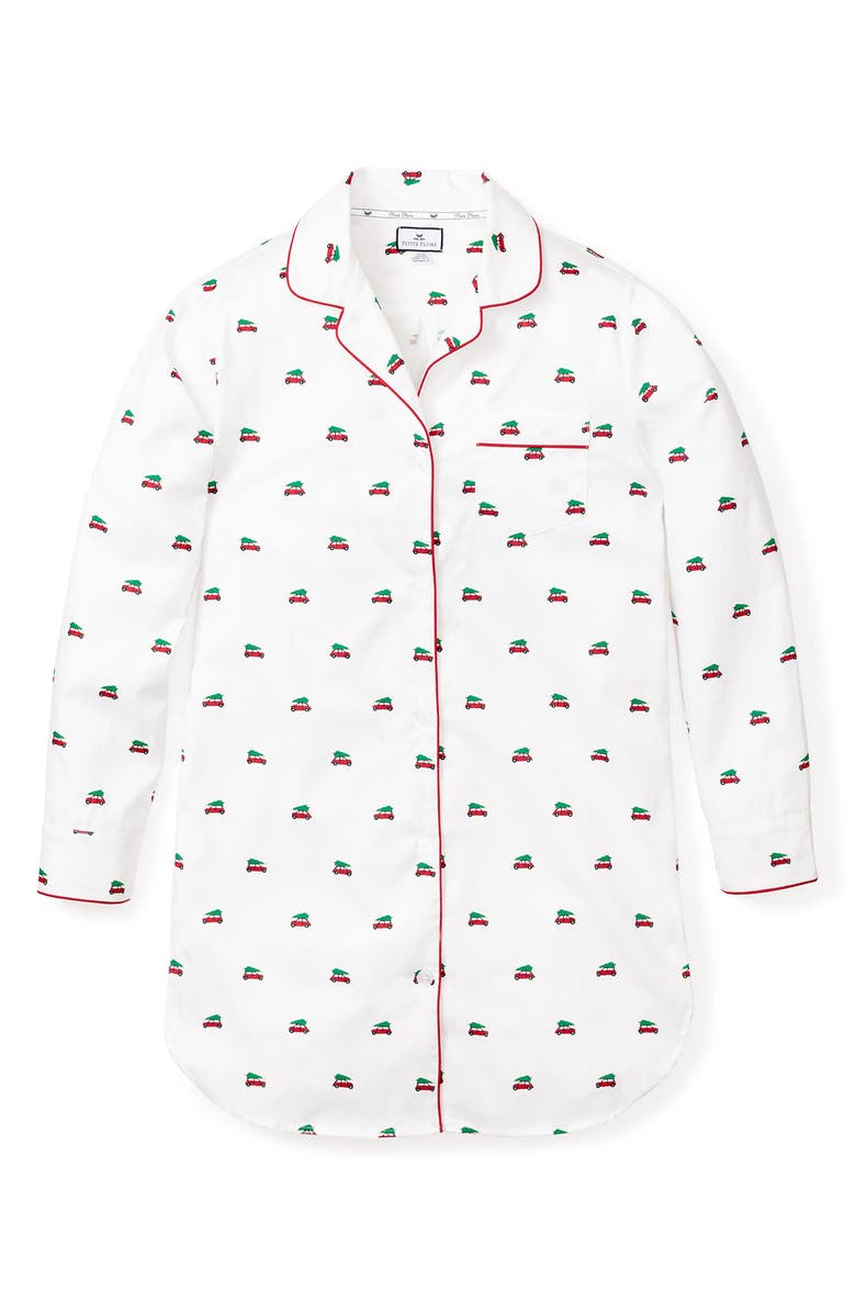Petite Plume Holiday Journey Cotton Nightshirt, Alternate, color, White