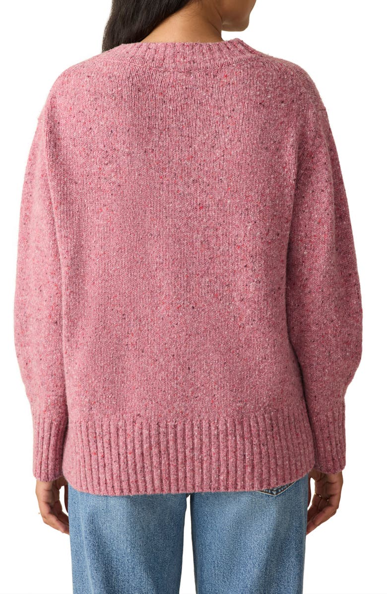 Faherty Driftwood Donegal Merino Wool Blend Sweater, Alternate, color, Berry Shake