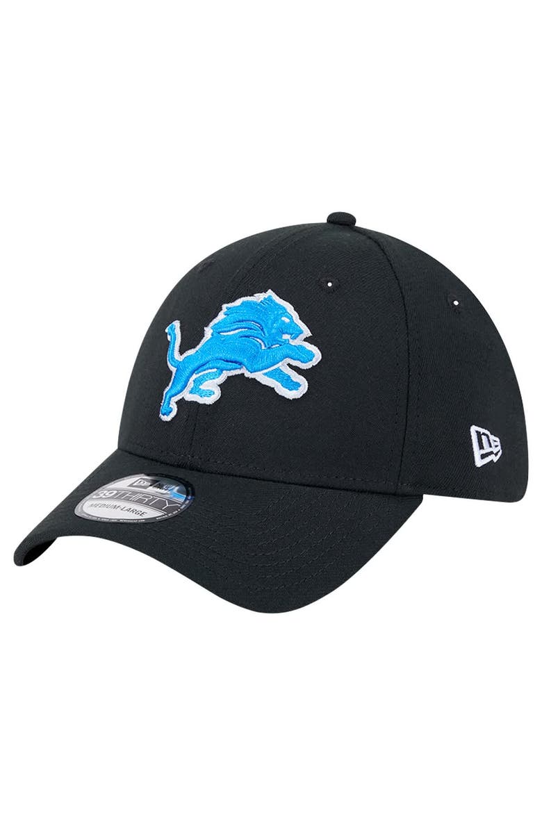 New Era Men's New Era Black Detroit Lions Main 39THIRTY Flex Hat, Main, color, 
