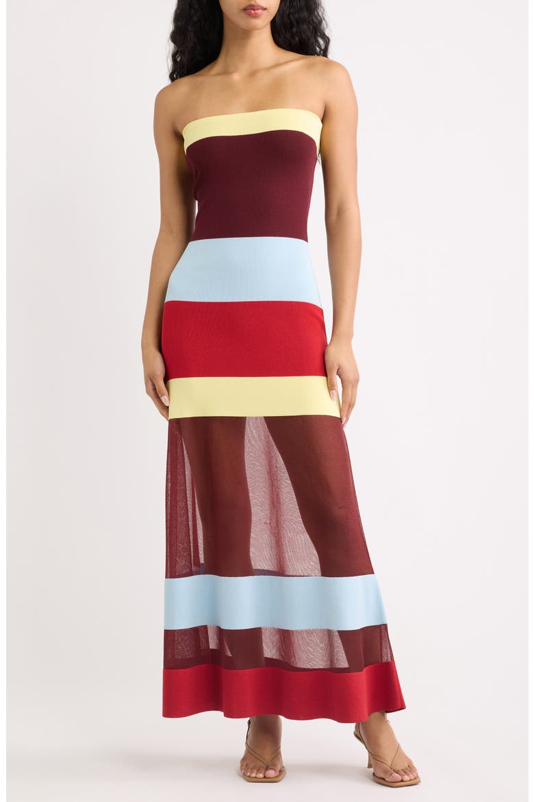 The Nola Strapless Maxi Dress, Main, color, SNG CRA NF DAB STRP