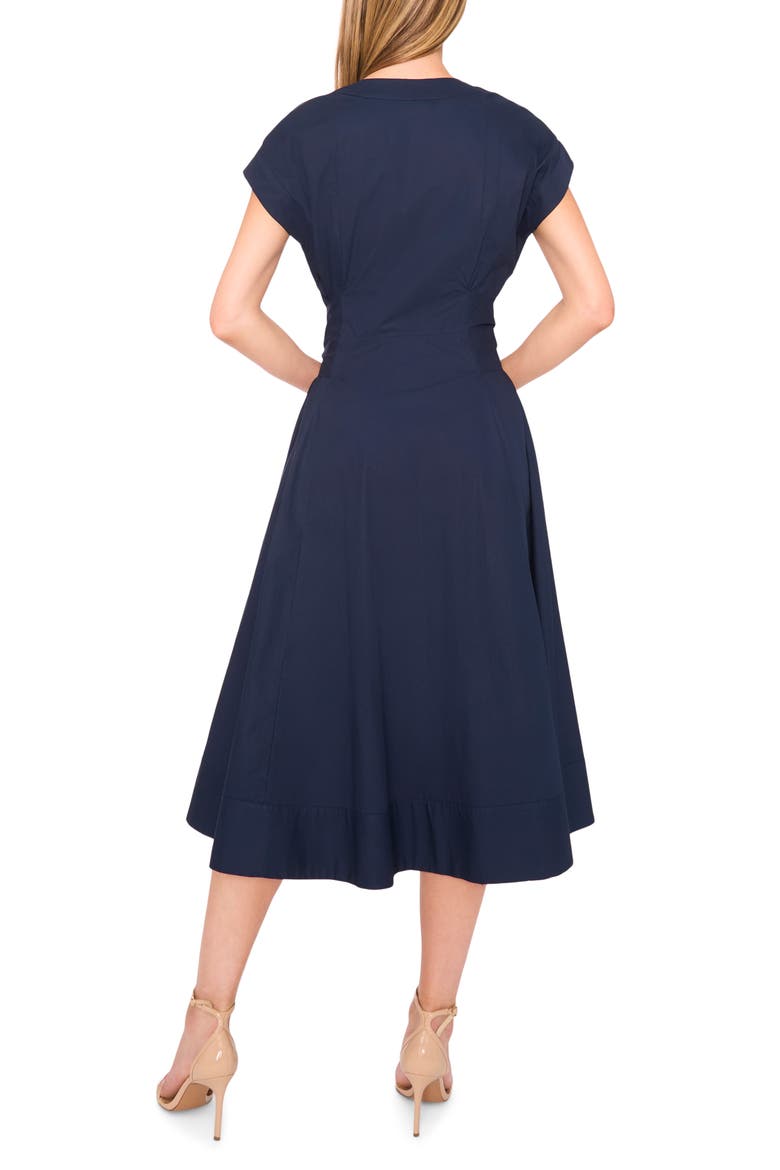 Tie Front A-Line Dress, Alternate, color, BARITONE BLUE