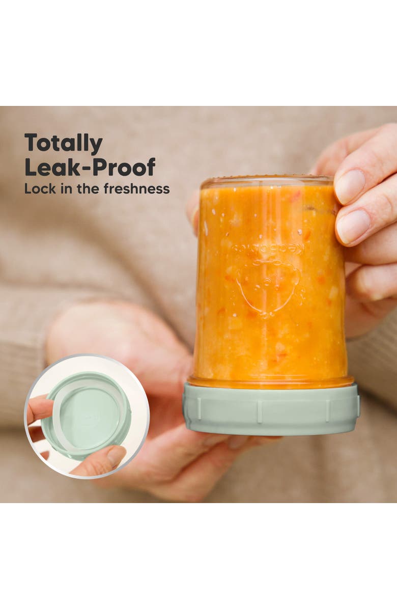 KeaBabies 4-Pack Prep Jars Food Glass Containers, Alternate, color, Sage