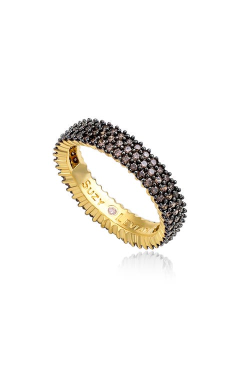 Pavé Brown Cubic Zirconia Eternity Band Ring