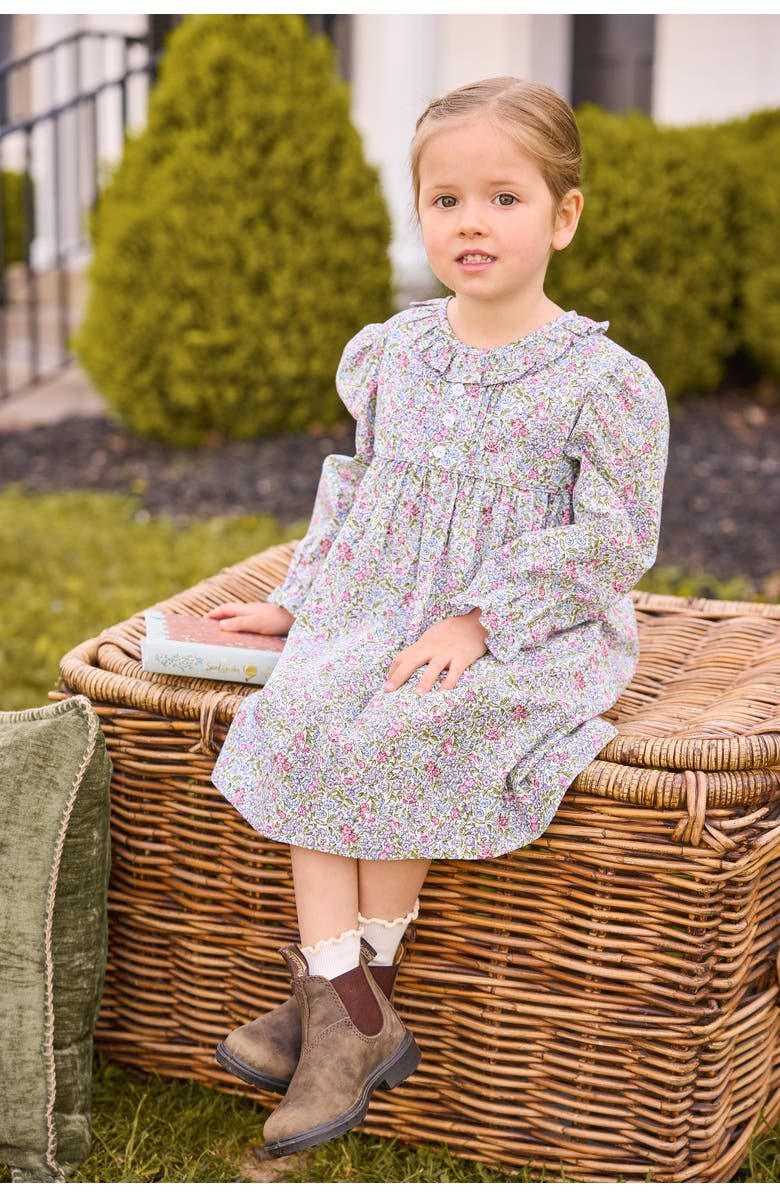Little English Kids' Floral Pleated Caroline Dress, Alternate, color, Lavender Gables