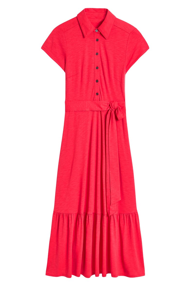 Cressida Slub Jersey Dress, Alternate, color, RED