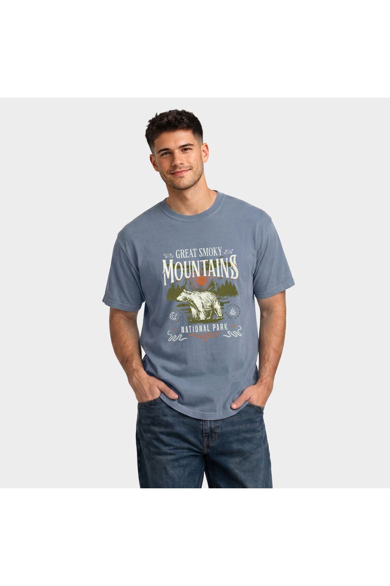 Great Smokey Mountains National Park Bear Garment Dyed T-Shirt, Main, color, Blue Jean