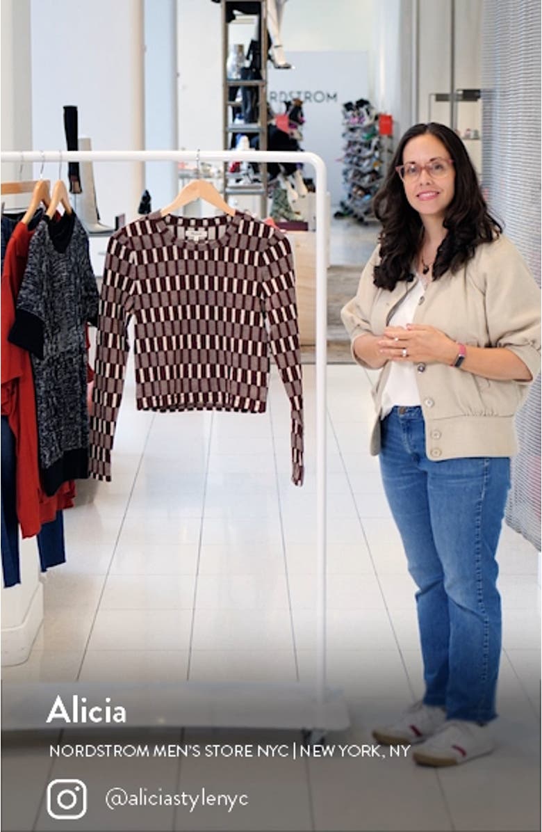 Fine Rib Long Sleeve Supercrop T-Shirt, sales video thumbnail